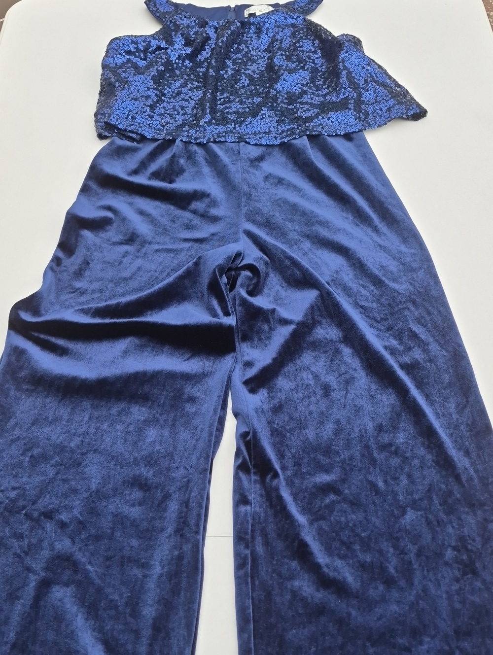 Knitworks Blue Sequin Romper Girls Size 10
